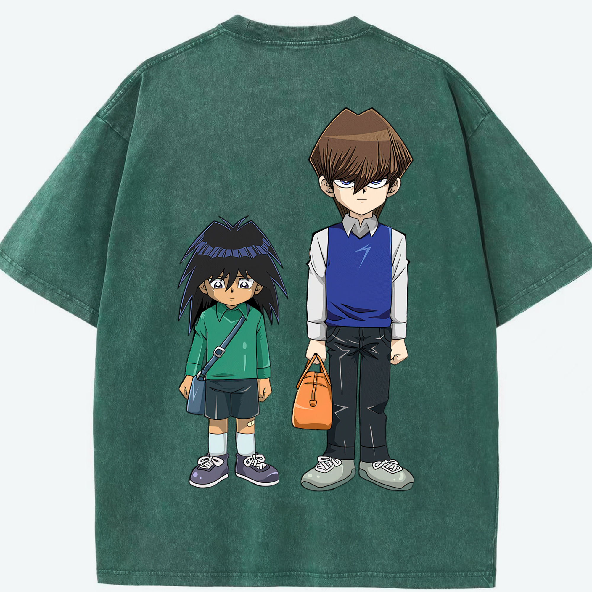 （画像用） 遊☆戯☆王 Yu-Gi-Oh! 綿100% ヴィンテージ風 半袖Tシャツ（背面プリント）